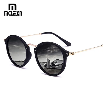 

MCLEXN New Arrival Round Sunglasses Retro Men women Brand Designer Sun glasses Vintage coating mirrored Oculos De sol UV400