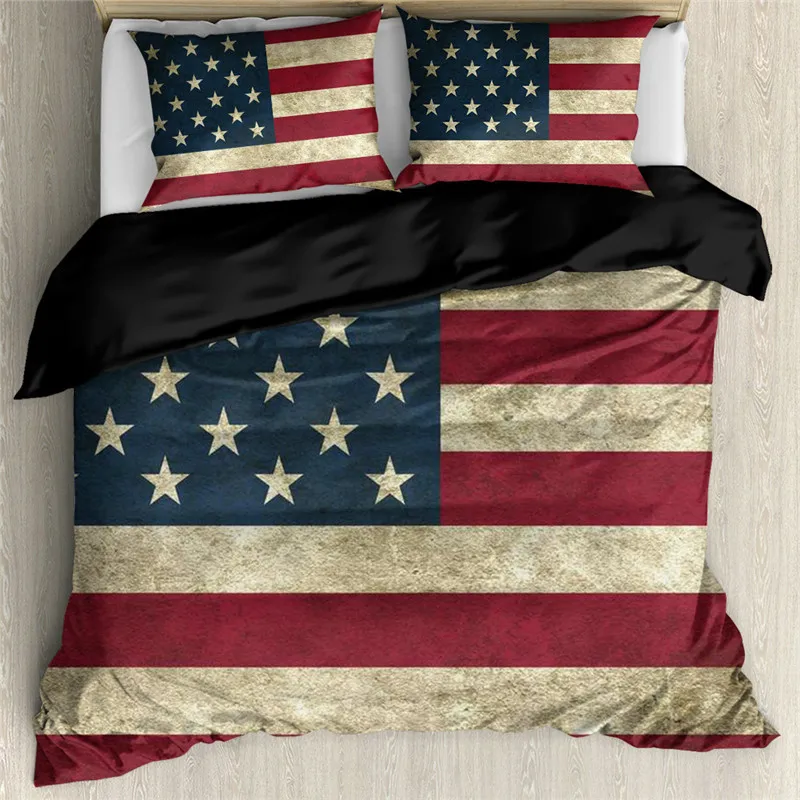 Upetstory American Flag Bedding Set 3pcs Bed Sets Home Textile Duvet Cover and Pillowcase Modern Style Bedclothes King Size | Дом и сад