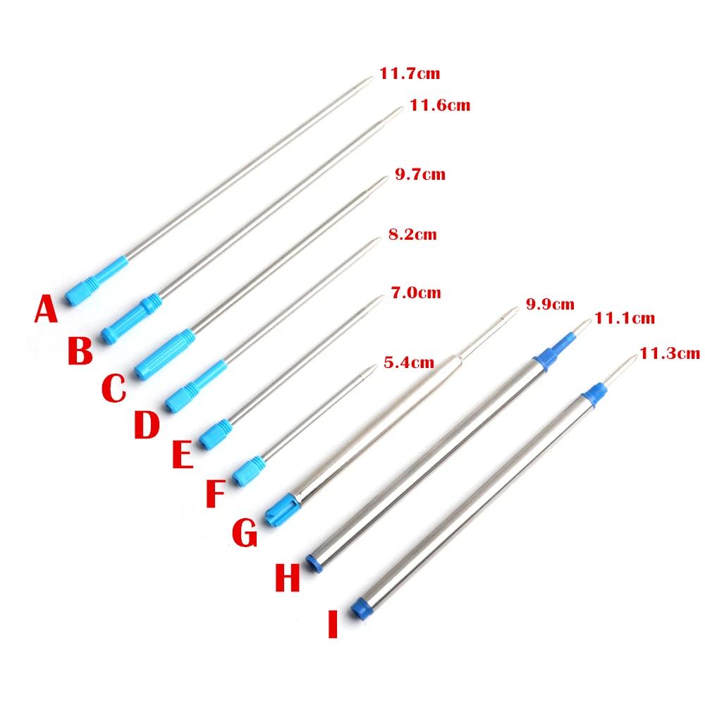 5/6/10/20Pcs/Set A Pen Refills Blue Black Ink For Ballpoint Pen Or Gel Metal Material Refills For School Office Stationery ballpoint pen refill