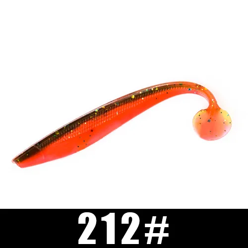 FTK Fishing Lure Soft Lure Shad Silicone Bait Odor Attractant Artificial Bait 90mm 120mm 160mm T-tail Wobblers Swimbait - Цвет: 212