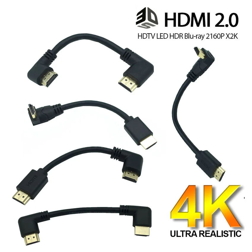 Кабель HDMI 2 0 V 4K * 2K 4K2K @ 60 Гц штекер к мужчине 90 градусов правый/левый/вверх/вниз