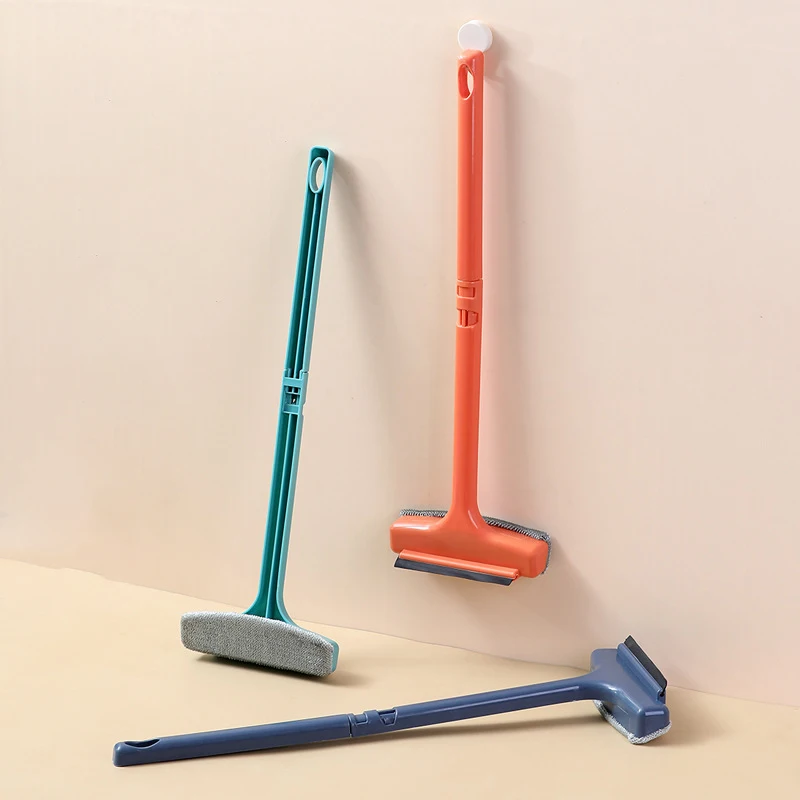 Glass Wiper Household Double-sided Wipe High-rise Wiper Window Scrubber Glass Cleaning Tool Telescopic Rod window cleaning brush window cleaner
