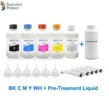 

250ML Digital Textile Ink With Textile Pre-Treament Liquid For Epson T50 P50 R290 R330 1410 L800 L1800 Printer Dtg White Ink