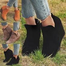 Популярная модель; Ботильоны на танкетке в стиле ретро, евроамериканский стиль; женская обувь из искусственной кожи размера плюс; сезон осень-зима; Размеры 35-43; MCK99