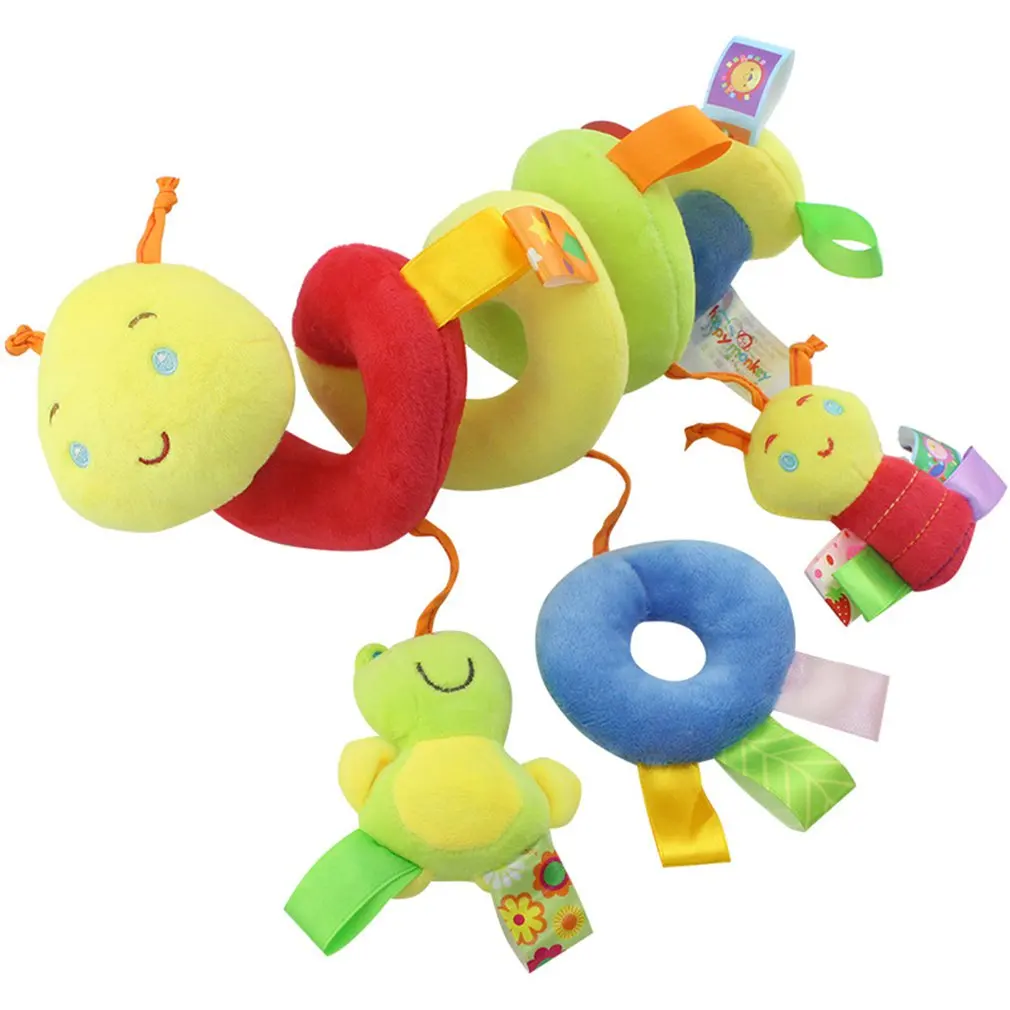 

Baby Plush Animal Rattle Mobile Infant Stroller Bed Crib Spiral Hanging Toys Insect Bed Stroller Winding Gift for Baby 0-12 M