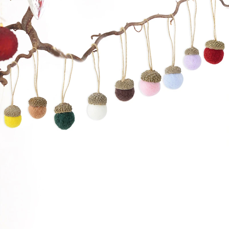 Adornos de fieltro de para decoración, 5 uds., bolas de fieltro, adorno de para árbol de Navidad, Mantel de pared, decoración colgante para fiesta en el cuarto de bebé|Colgantes y