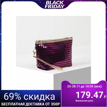 

Cosmetic bag, zipped compartment, with handle, raspberry color