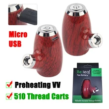 Электронная сигарета, электронная сигарета KY32, деревянная ручка-испаритель, 900 мА/ч, 510 нить, батарея с переменным напряжением для КБР, толстые курительные тележки для масла