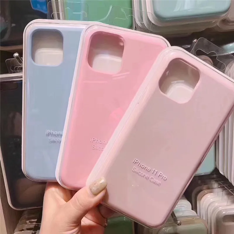 

Official Logo Phone Case For iPhone 11 Pro Max Case For iphone XS Max XR X 6 6s 7 8 Plus Silicone Luxury Original Cover Box