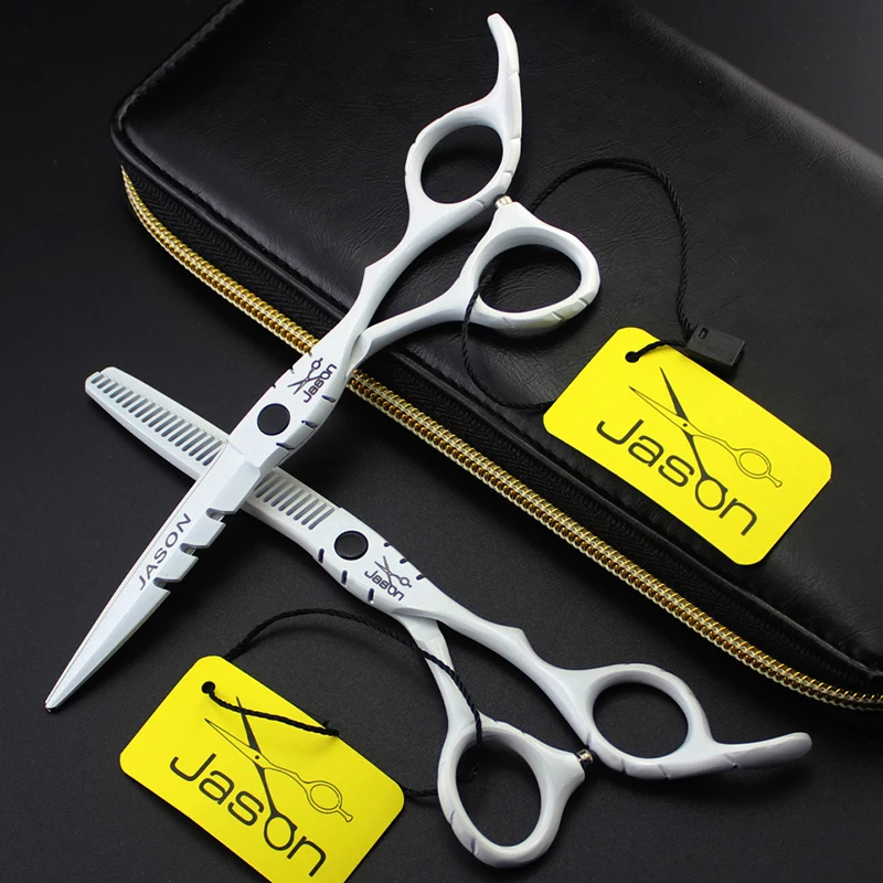 Professional 5.5inch Knife Shape White Color Straight Thinning Hair Cut Scissor Barber Supply Dog Cat Grooming Shear Clipper