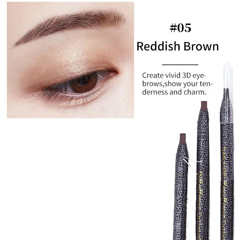 Reddish Brown 1 шт., брендовый карандаш для бровей, водостойкая микроблейдинг ручка, стойкий усилитель бровей, легко носить, для бровей, ТИНТ, краситель, инструменты для макияжа - Цвет: Reddish Brown
