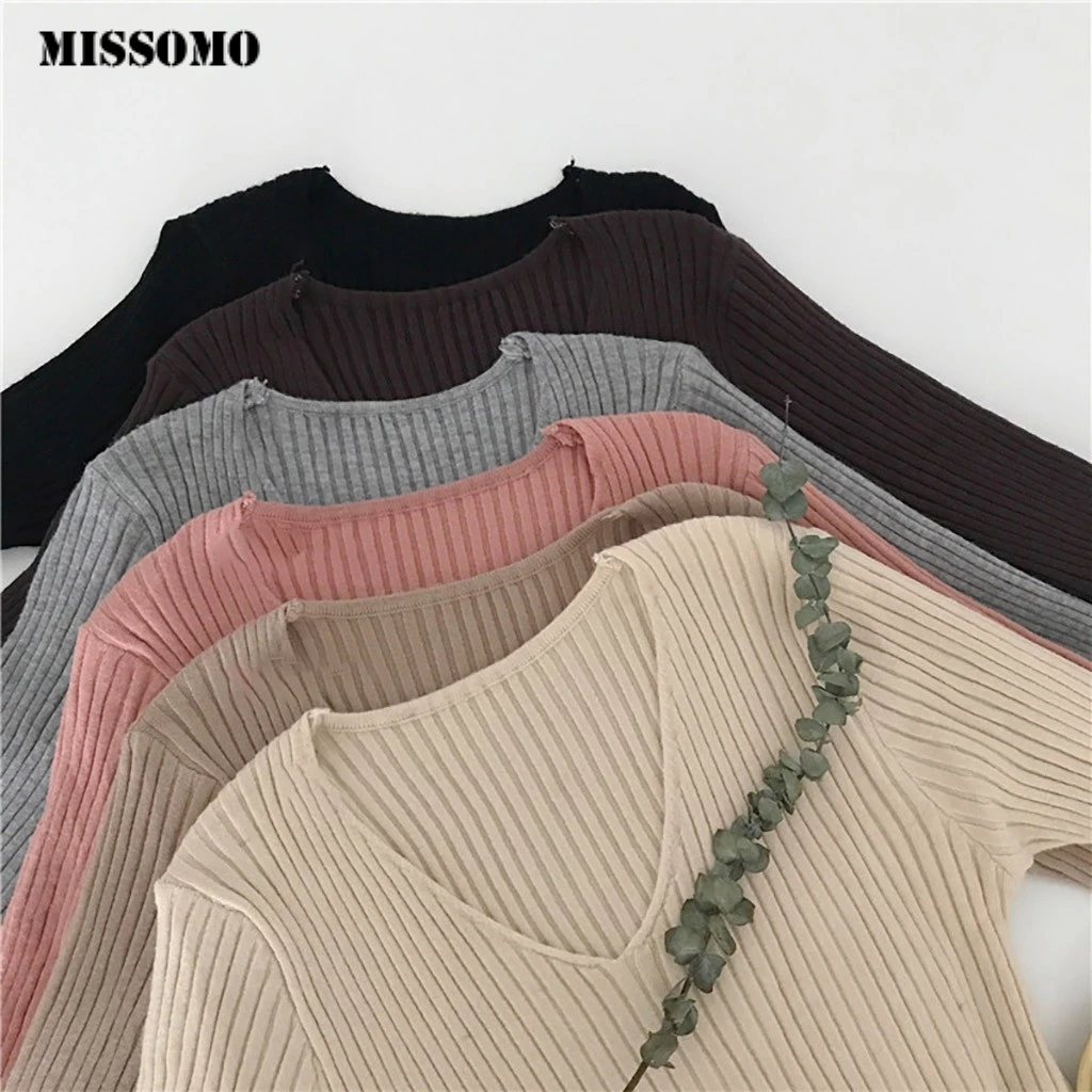 Женский вязаный свитер MISSOMO повседневный Свободный пуловер большого размера