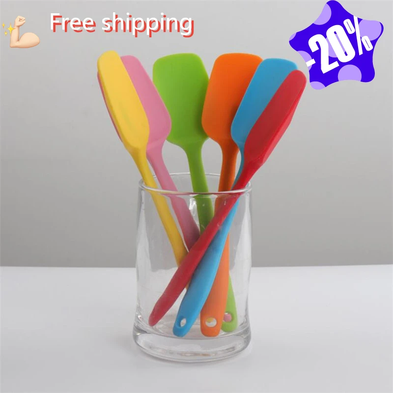 

Hot Universal Heat Resistant Integrate Handle Silicone Spoon Scraper Spatula Ice Cream Cake Kitchen Tool Utensil
