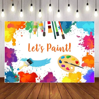 

Mehofond Let's Paint Photography Background Birthday Party Child Decorate Photophone Photocall Photo Studio