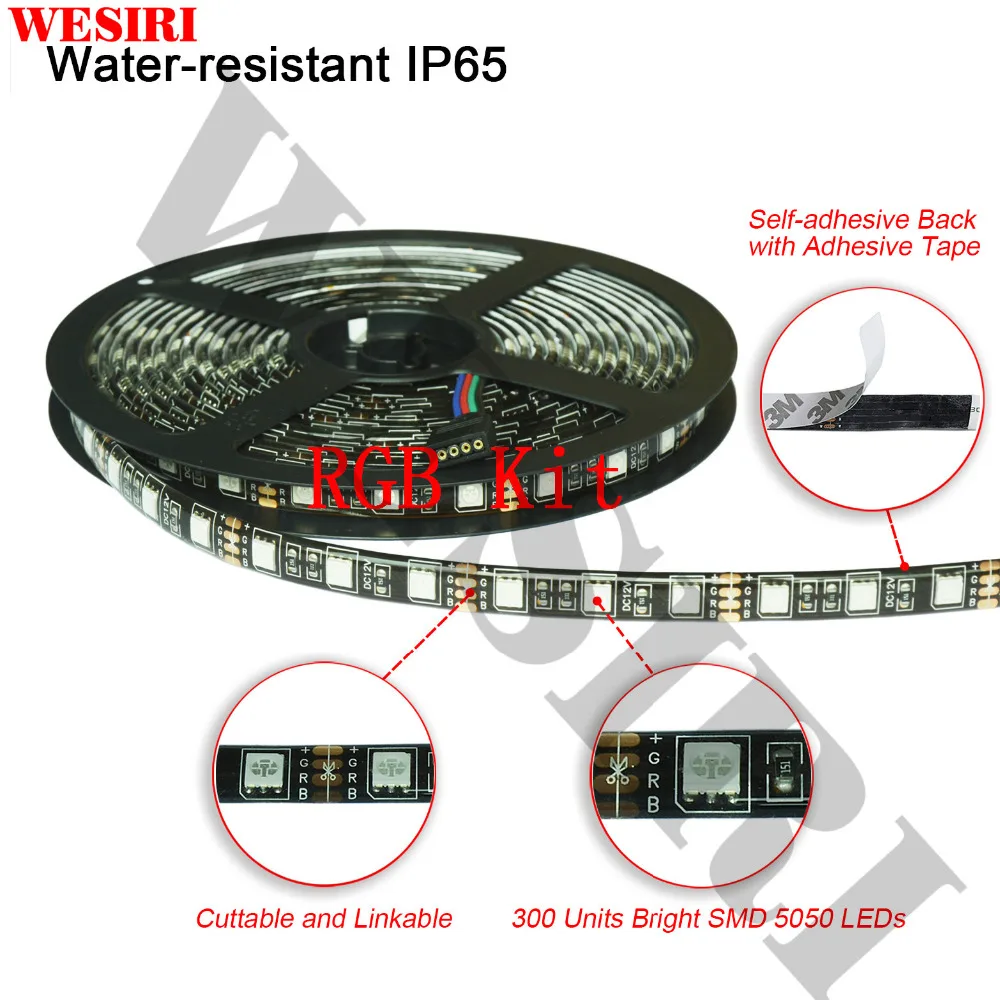 5 м 5050 RGB комплект светодиодных лент DC12V 60 светодиодный/м Гибкий Светильник IP20/IP65