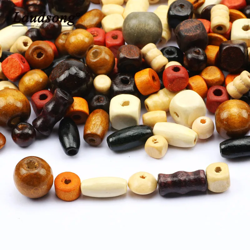 Missxiang New Natural Wood Color Big Hole Wood Beaded Hemp Rope Tassel Kit  Home Decoration Spacer Beads Jewelry Pendant - Beads - AliExpress