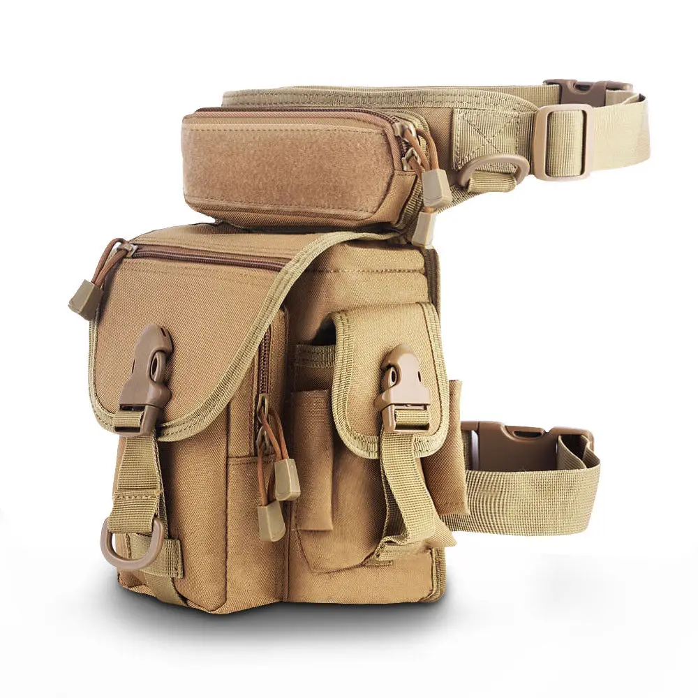 1000D тактическая сумка для ног Военная Нейлоновая Сумка водонепроницаемая поясная сумка для ног дорожная сумка для походов охоты кемпинга велоспорта - Цвет: Tan
