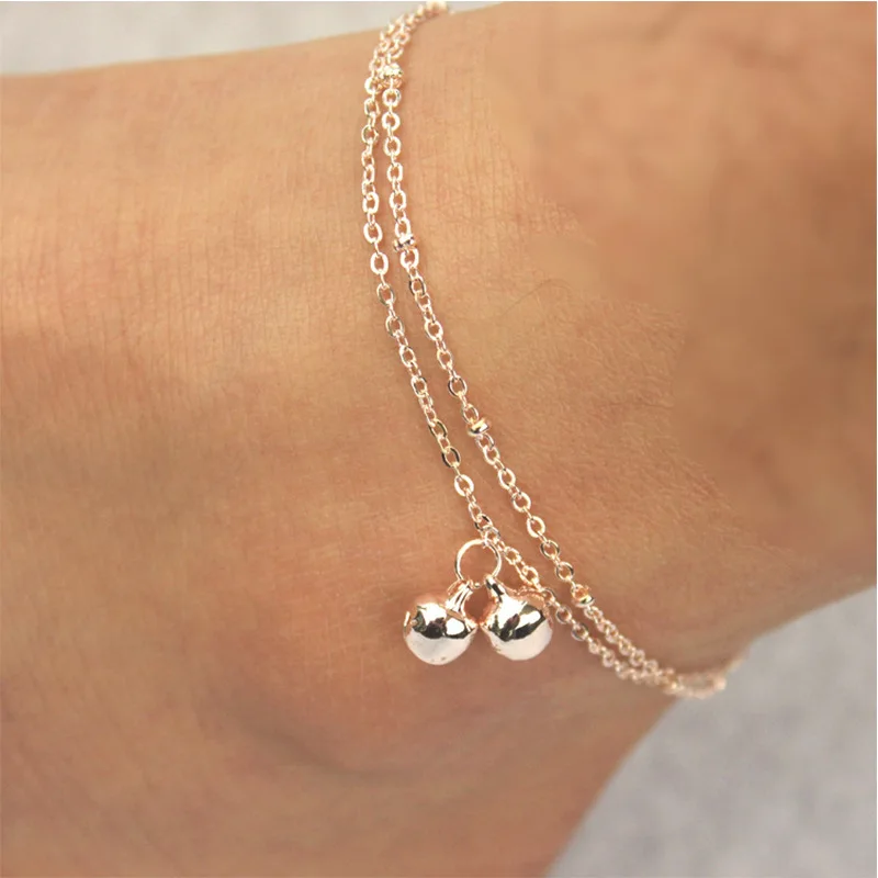 

Anklets Feminina 2019 New Women Girl Link Chain Little Bells Sound Metal Anklet Ankle Bracelet Foot Jewelry Beach