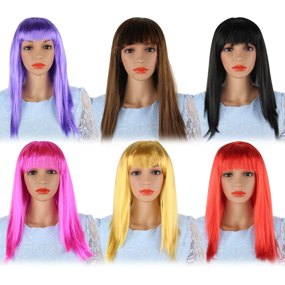

Long Hair Heat Resistant Wig Hair Women's Wig Long Straight Imported Synthetic Cosplay Costume Straight Long Beautiful Full Wigs