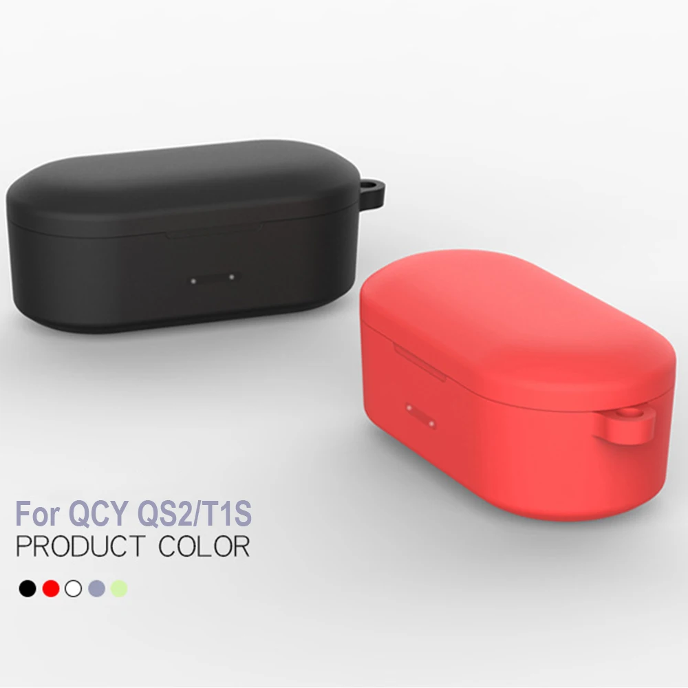 Силиконовый чехол для наушников для QCY QS2, настоящие беспроводные Bluetooth наушники, Противоударные Защитные Сумки для QCY T1S, чехол для зарядного устройства