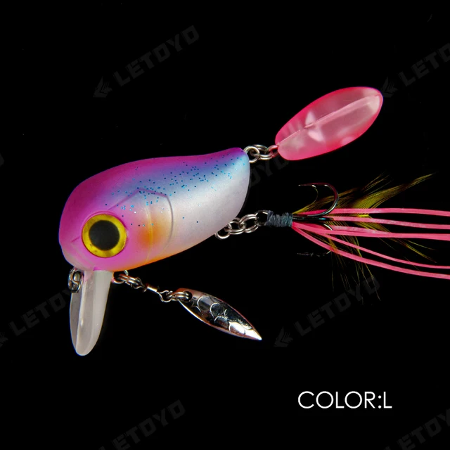 LETOYO Floating Fishing Lure Crank 40mm 8g Freshwater Bass Crankbait Surface Artificial Hard Baits With Spoon Wobblers Wake Bait L