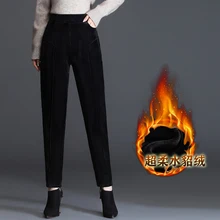 

2068# Autumn and Winter High Waist Plush Comfortable Warm Slim Fit Chenille Corduroy Women's Leggings