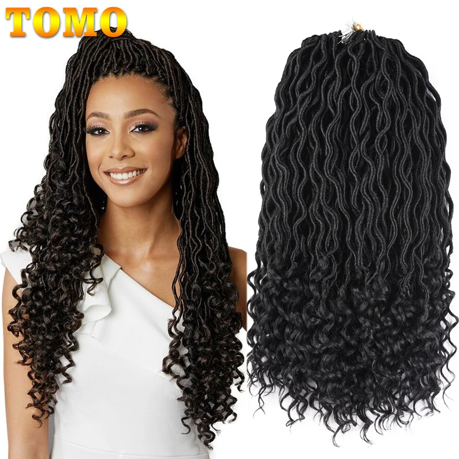 TOMO Faux Locs Curly плетеные волосы 20inch24roots Ombre синтетические для наращивания бордовый