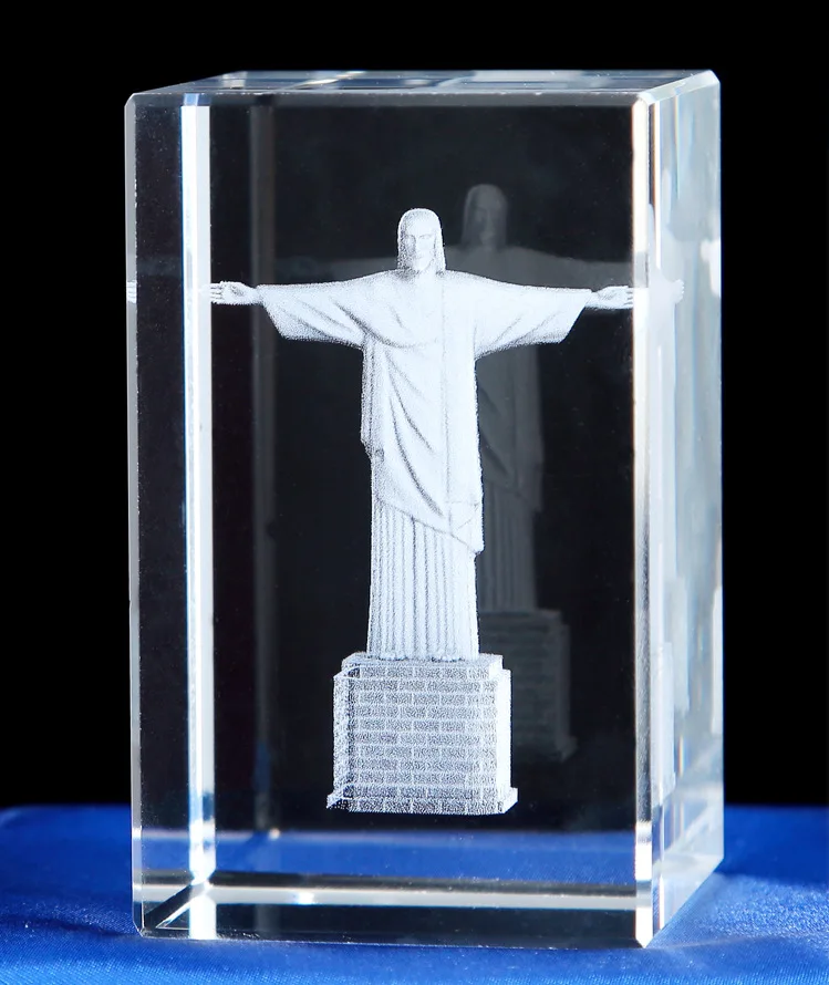 Креативный K9 Кристалл 3D лазер внутри резьба Распятие Иисуса икона Рио икона Голгофа молитва Рождество пастух жрец Святой Декор