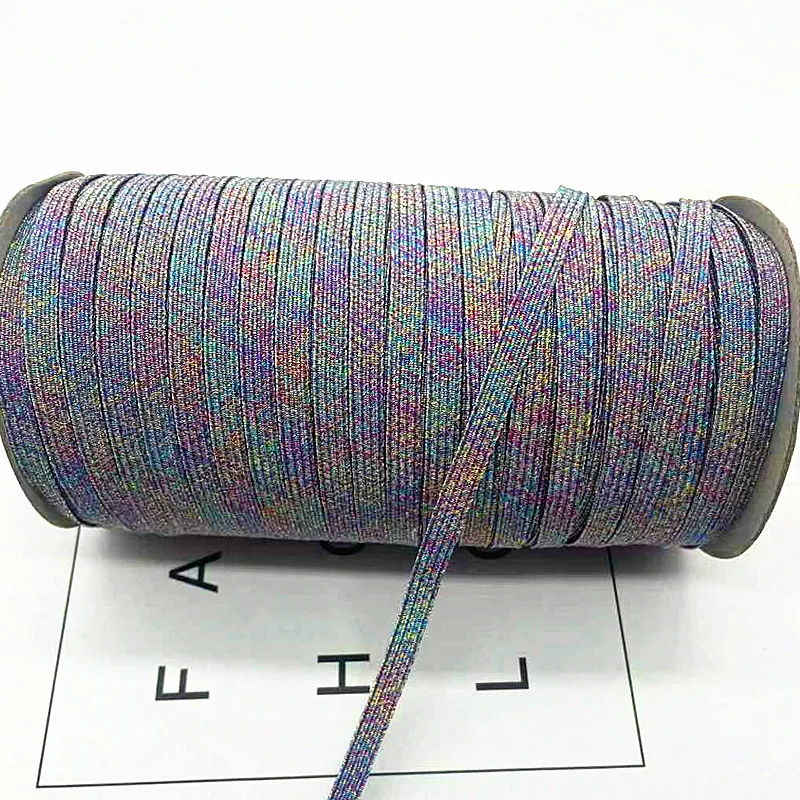 2/5yards/lot 6mm elastická stuha zlato drát glittery elastická elastická vlákna pás pro stříhat šicí textilie DIY garment šicí příslušenství