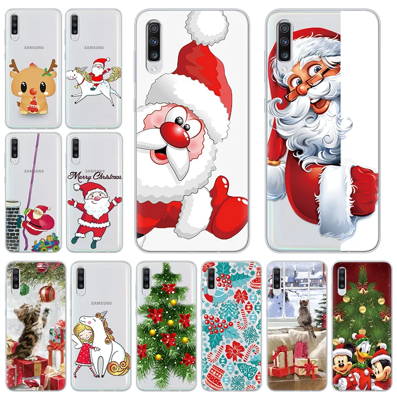 

Christmas Cartoon Case For Samsung Galaxy A70 Santa Claus Elk Unicorn Snowman Coque For Samsung A90 A80 A60 A50 A9 A7 2018 Cover