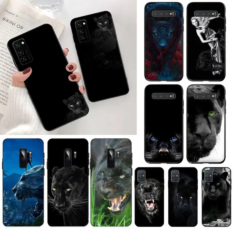 Животное Черная пантера черный мягкий чехол для телефона Samsung S20 plus Ultra S6 S7 edge S8 S9 S10