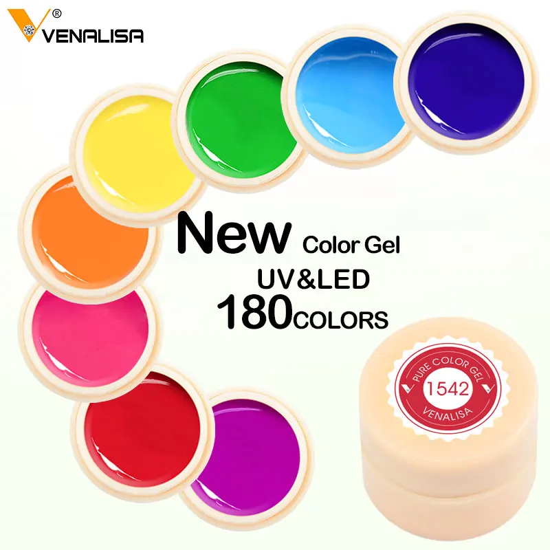 Venalisa color Gel Paint uv Nail Gel Soak Off Nail Art led nail lacquer 180 colors glitter rainbow Painting Gel nail polish