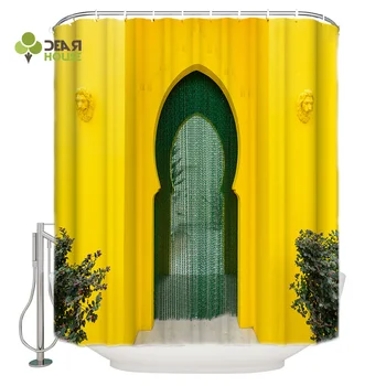 

DEARHOUSE Shower Curtain Arab Doors And Windows Design Fabric Shower Curtain Bathroom Decor