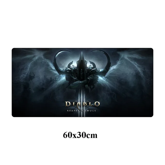 60x30 см XXL DIABLO Ⅲ большой игровой коврик для мыши геймер с запирающимся краем Резиновый Большой Коврик для мыши отаку клавиатура Коврик для ноутбука стол компьютерный коврик - Цвет: Черный