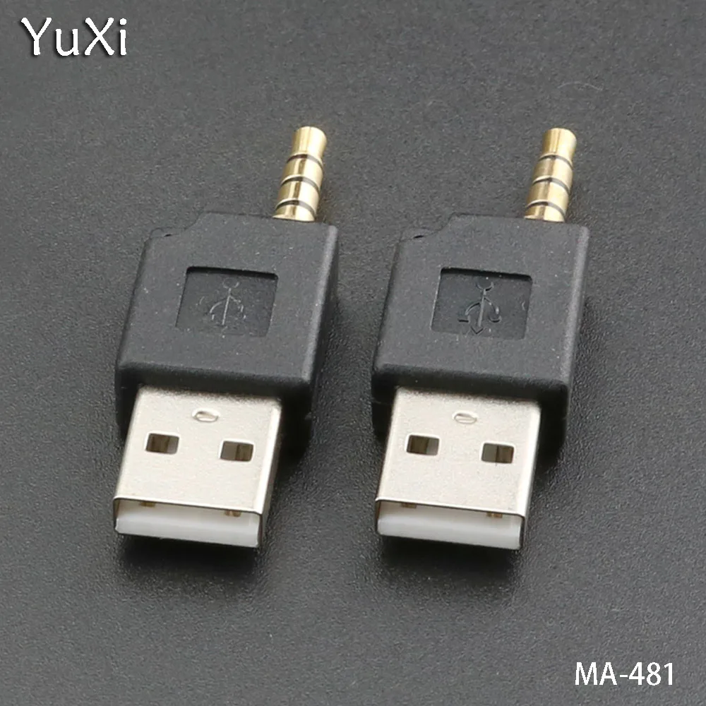 Юйси 5 шт./лот USB 2,0 штекер на 4 полюса 3,5 мм аудио штекер Адаптер 3,5 мм разъем конвертер аудио штекер на USB 2,0 адаптер