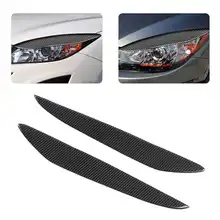 2pcs Carbon Fiber Headlight Eyebrow Eyelid Cover Wear Resistant Fit for Mazda 3 2010 2011 2012 2013