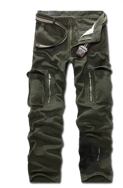 Army green Новое высокое качество Для мужчин's хлопчатобумажные брюки для отдыха более карман Штаны Размеры 28-40 человек военный камуфляж Штаны - Цвет: Army green