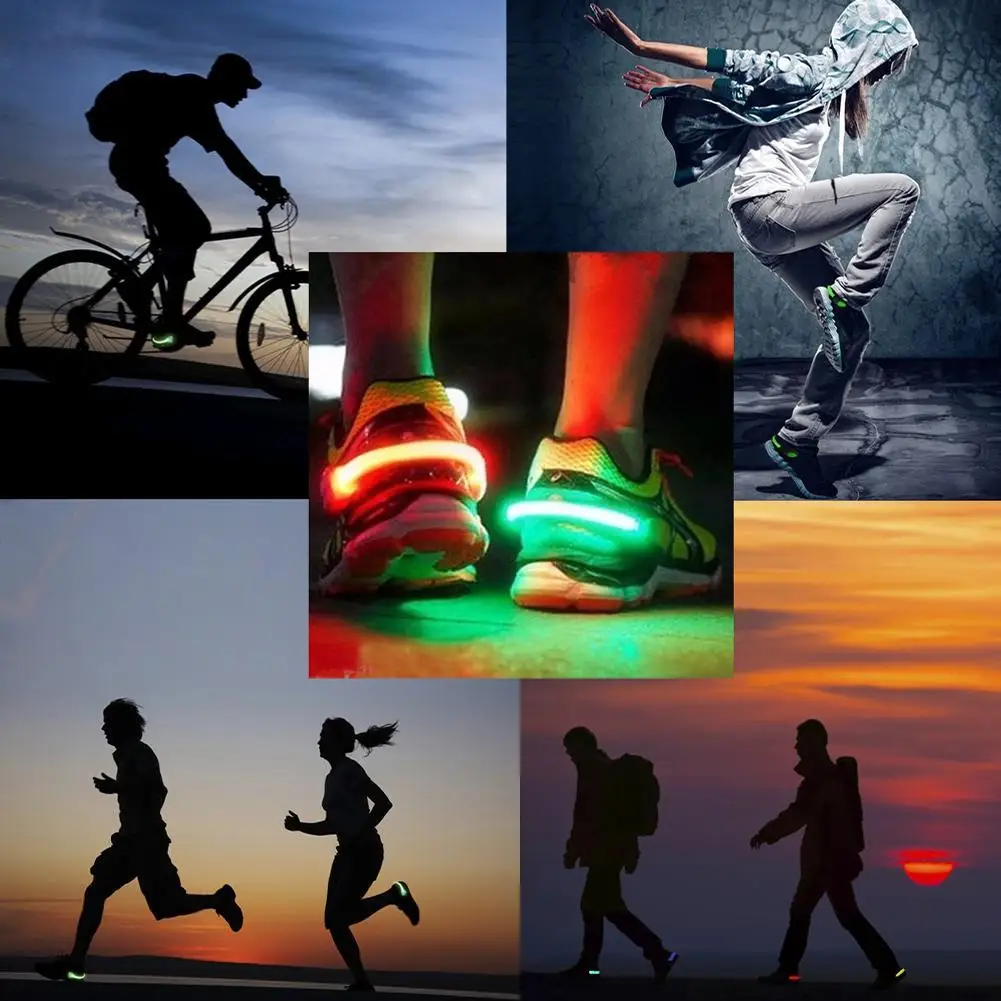 LED Light Shoe Clip Safety Warning Night Light For Night Running Cycling Bike Cool Outdoor LED Luminous Shoes Clips