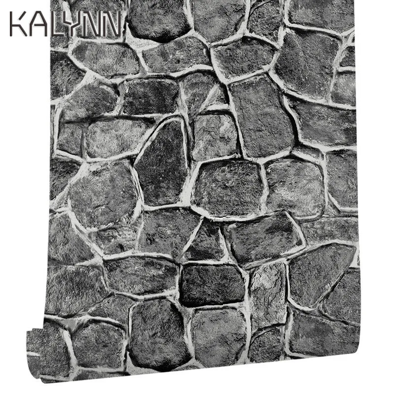 3D PVC Rock Wallpaper Living Room Bedroom Paper Brick Stone Wall Stickers Rustic Effect Self-adhesive Home Decor DIY Sticker