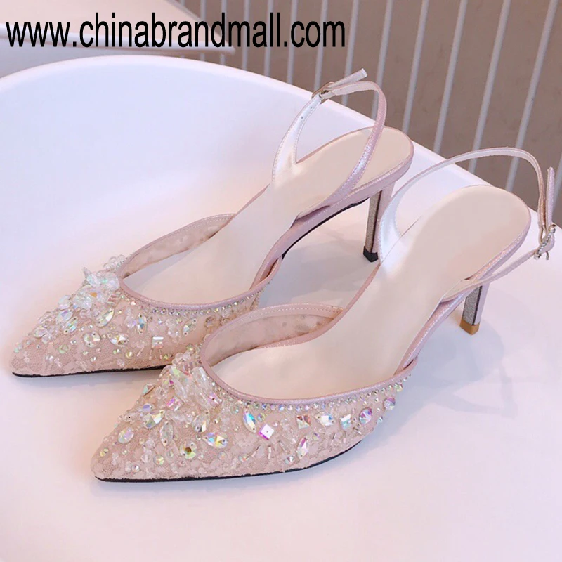 

Luxury Womens Pumps Crystal Women Shoes 2019 High Quality With Crystal Rhinestone Pumps