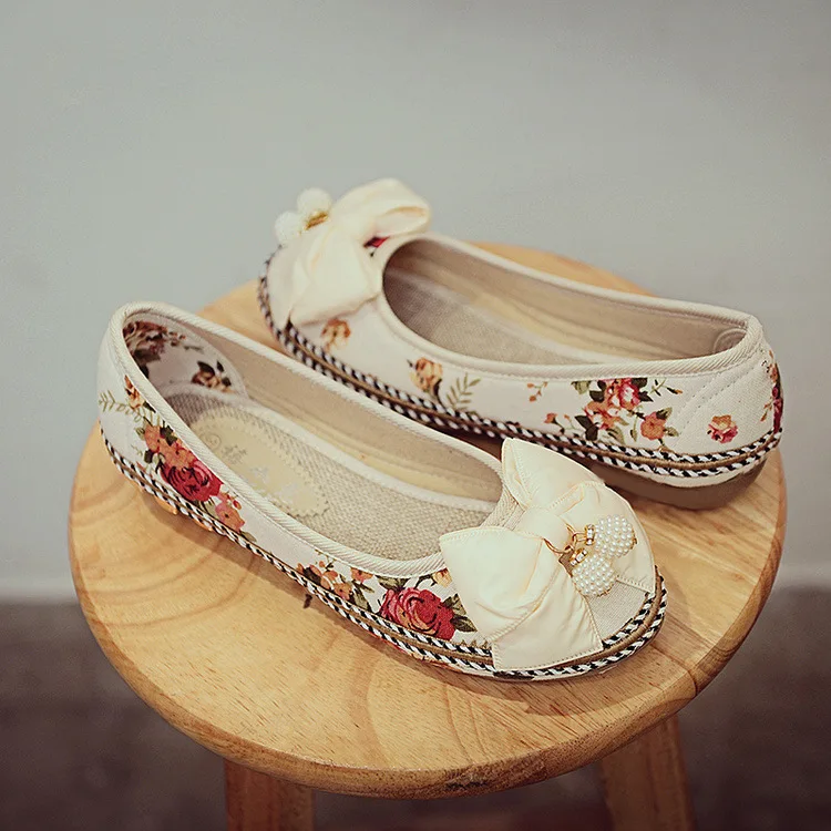 

Good Luck Ethnic-Style Shoes Women's Breathable Casual Cotton Shoes Printed Old Beijing Female Cloth Shoes Standard Yards 35-40