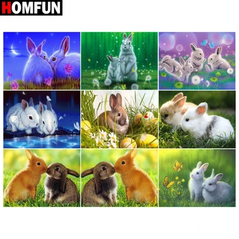 

HOMFUN 5D DIY Full Diamond Embroidery "Rabbit moon cute" Diamond Painting Cross Stitch Rhinestone Home Decoration