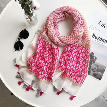

Cotton silk scarf women's national wind scarf Bohemia super sun protection Holiday Beach tassel beach shawl women summer scarves
