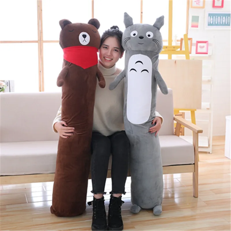 Explosion style removable plush toy long pillow cartoon anime pillow Pikachu Totoro brown bear cylindrical pillow sofa cushion