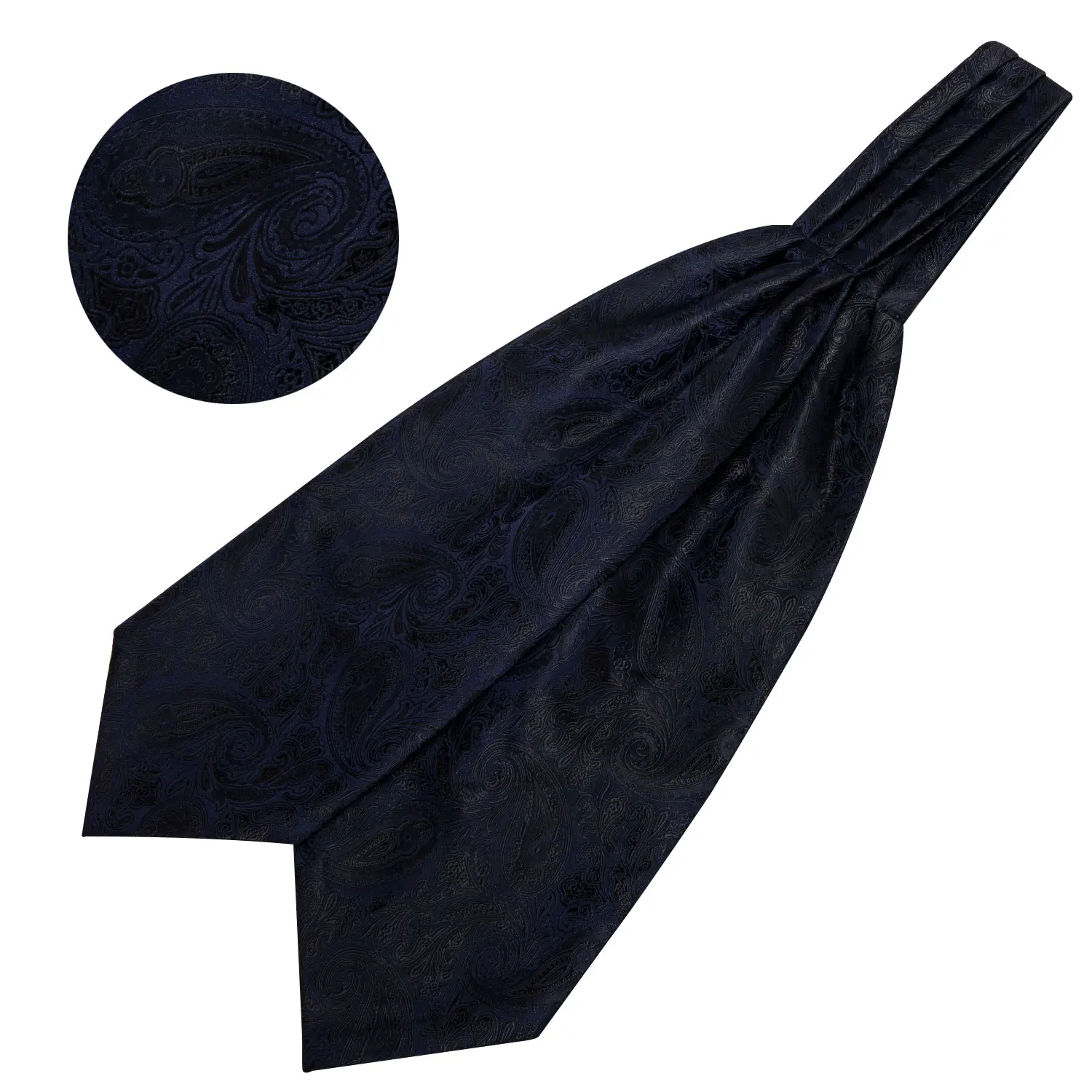 Ascot галстук для мужчин черный твердый Шелковый синий шарф галстук костюм мужской галстук ЖАККАРДОВЫЙ набор карманные Квадратные запонки Барри. Ван AS-010 - Цвет: AS-022