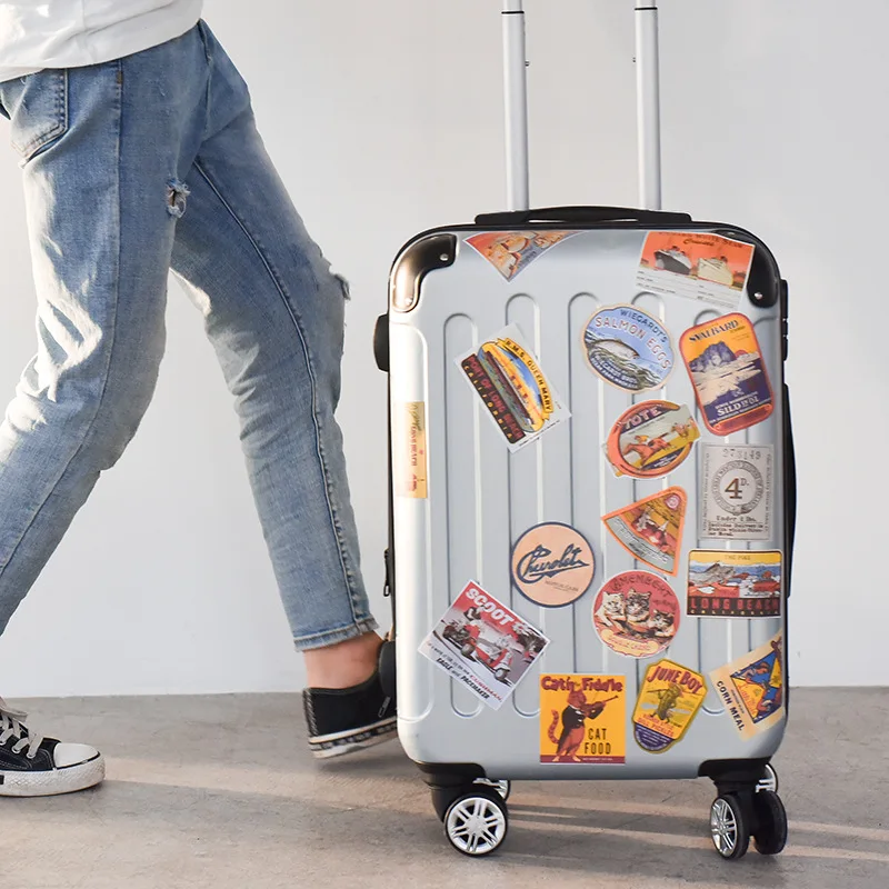 

6pcs Retro Stickers Bag Waterproof Pollution-free Creative Space Suitcase Handbook Decorative Front Cover Laptop Fridge Bicycle