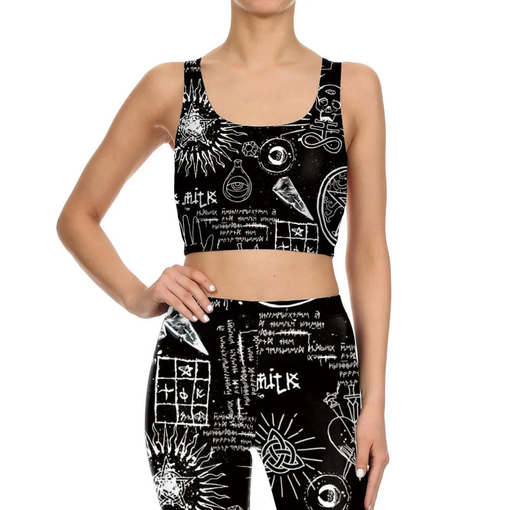 FCCEXIO The Lucky Totem Print Women Sexy  Seamless Leggings Casual Workout Fitness Pants Sports Trousers Black Leggins
