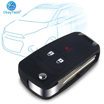 

OkeyTech for Chevrolet Cruze Spark Chave 3 Button Flip Folding Key Shell Remote Car Key Cover Case & Keyring Uncut Blank Blade