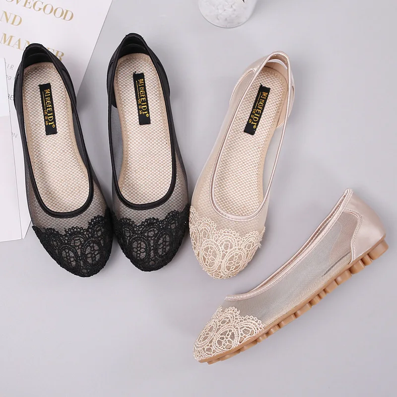 

Summer Women Flats Shoes Female Breathable Mesh ballet flats Ladies slip on ballerina flats Loafers shoes Beach Footwear