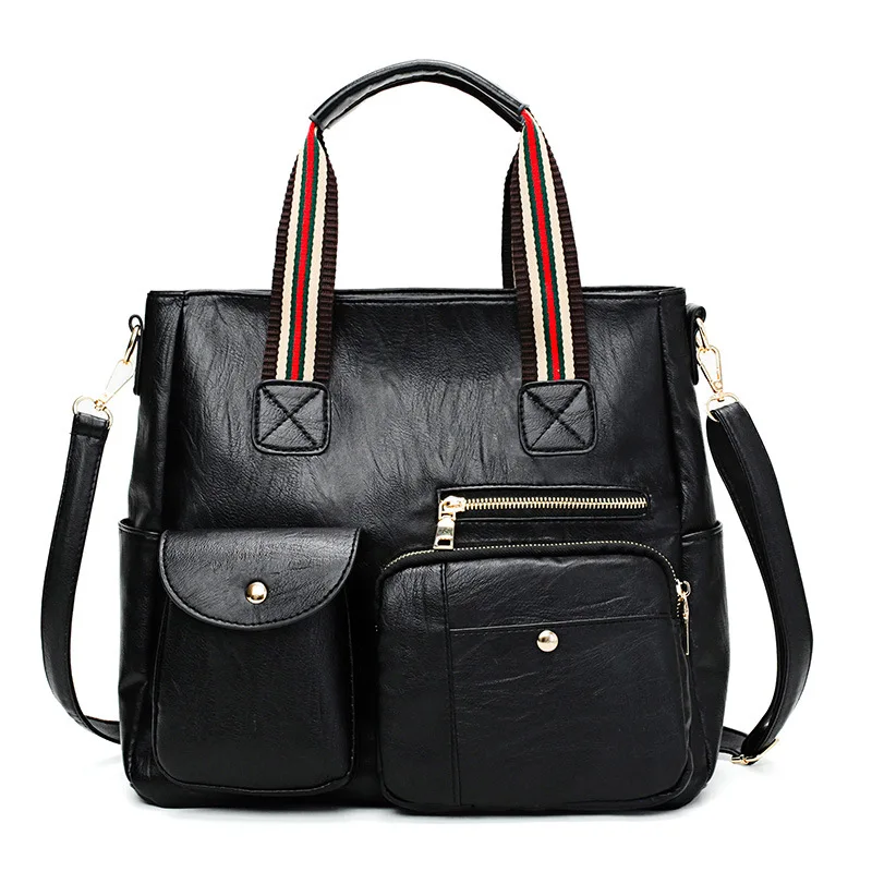 

Bag Fashion New Style Europe And America Motorcycle Bag Trend Double Bib Hand Shoulder Oblique Bag Ribbon WOMEN'S Bag